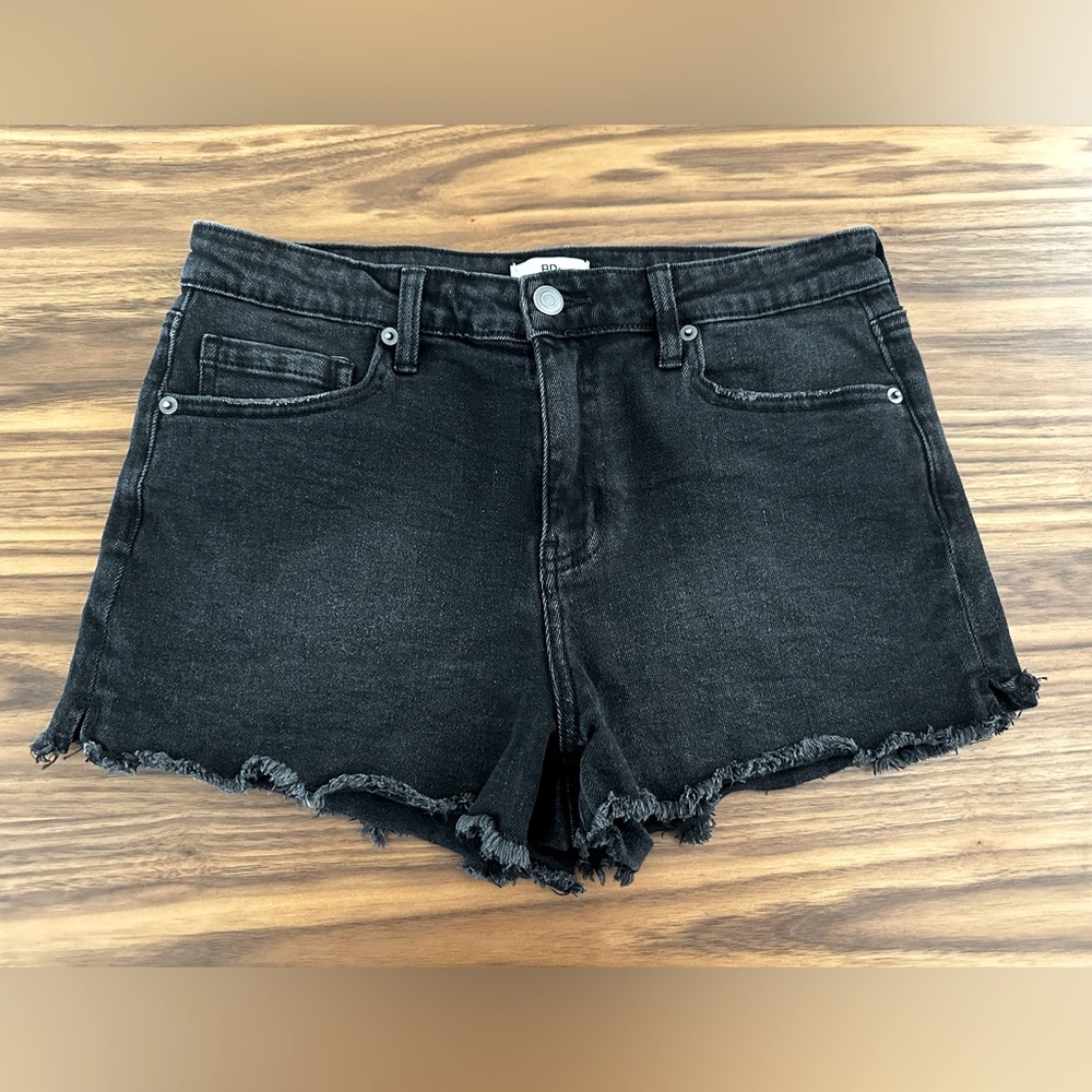 BP Dark Jean Shorts with Distressed Hem